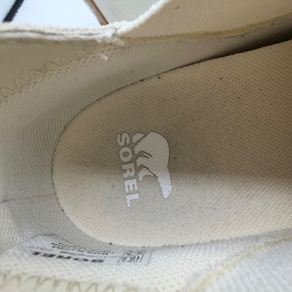 SOREL Out N About Slip-On Waterproof Wedge Ankle Bootie In Chalk/White Size 10.5 - Picture 14 of 15